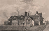 Garrett Hall, Tyldesley, Greater Manchester. Since rebuilt. HARWOOD 1829 print