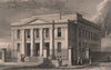 The Friends' Meeting House, Mount Street, Manchester. HARWOOD 1829 old print