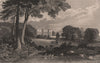Haigh Hall, Greater Manchester. HARWOOD 1829 old antique vintage print picture