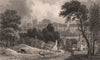 Penshurst, Kent, showing church of St John the Baptist. SHEPHERD 1829 print