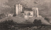 Lympne Castle & St Stephen's church. Kent. SHEPHERD 1829 old antique print