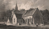 SE view of St. Stephens Church, Hackington, Canterbury. Kent. GASTINEAU 1829