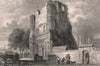 St. Mary’s Abbey (Malling Abbey), Kent. SHEPHERD 1829 old antique print