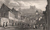St. James Street & castle, Dover, Kent. SHEPHERD 1829 old antique print