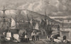 The quay at Dover. Kent, and Wrights Hotel. SHEPHERD 1829 old antique print