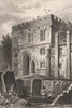 College of All Saints Gateway, Maidstone. Kent. BARTLETT 1829 old print