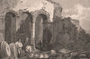 Interior ruins of St Mary's Church, Reculver, Kent. BAYNES 1829 old print