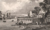 Upnor Castle, Medway, near Chatham, Kent. BAYNES 1829 old antique print