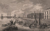 Sheerness, from the pier. Kent. BAYNES 1829 old antique vintage print picture