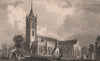 St Mary of Charity church, Faversham, Kent. BAYNES 1829 old antique print