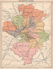 MANCHESTER. Parliamentary divisions constituencies 1927 old vintage map chart