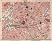 MANCHESTER City Centre. Deansgate Northern Quarter Salford Gay village 1927 map