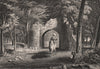 Ancient Gateway of Scone Palace. Scotland 1845 old antique print picture