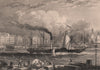 Dundee Harbour. Scotland 1845 old antique vintage print picture