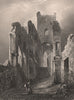 Jedburgh Abbey Interior, Scottish Borders. Scotland 1845 old antique print