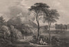 Balcarres Craig & Tower Folly. Scotland 1845 old antique vintage print picture