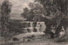 Habbies Howe - Logan Burn. Scotland 1845 old antique vintage print picture