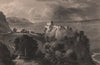Loch Ness & Urquhart Castle. Scotland 1845 old antique vintage print picture