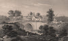 New Brig O'Doon, Ayr. Scotland 1845 old antique vintage print picture