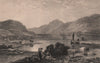 Loch Eck, Cowal peninsula, Argyll and Bute. Scotland 1845 old antique print