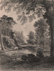 Dura Den, near Cupar, Fife. Scotland 1845 old antique vintage print picture