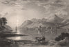 Loch Oich & Invergarry Castle, Highlands. Scotland 1845 old antique print