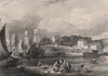 Burntisland, Fife. Scotland 1845 old antique vintage print picture