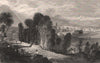 Dalkeith, Midlothian. Scotland 1845 old antique vintage print picture