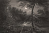 The Grave of Bessie Bell & Mary Gray, Burn Brae. Scotland 1845 old print