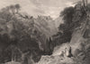 Hawthornden Castle, River North Esk, Midlothian. Scotland 1845 old print