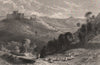 Crichton Castle, near Pathhead, Midlothian. Scotland 1845 old antique print