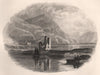 Ardvreck Castle, Loch Assynt, Sutherland. Scotland 1845 old antique print