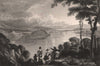 Loch Fad, Isle of Bute. Scotland 1845 old antique vintage print picture