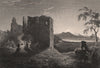 Dundonald Castle, South Ayrshire. Scotland 1845 old antique print picture