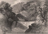 The Falls of Lochay. Scotland 1845 old antique vintage print picture