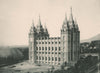 The Mormon Temple at Salt Lake City, Utah. Albertype print 1893 old