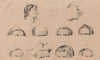 FOREHEADS. Fronts. Profile of a Devotee. physiognomy 1834 old antique print
