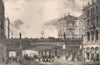 The Holborn Viaduct, London c1880 old antique vintage print picture
