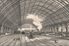 The Midland Railway Station, St. Pancras, London c1880 old antique print