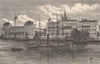 New Billingsgate Market, London c1880 old antique vintage print picture