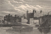 Tower of London, London c1880 old antique vintage print picture