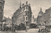Queen Victoria Street, London c1880 old antique vintage print picture