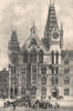 The Congregational Memorial Hall, Farringdon Street, London c1880 old print