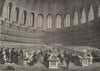 Reading room in British Museum, London c1880 old antique vintage print picture
