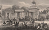 Entrance to Hyde Park, London c1880 old antique vintage print picture