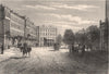 Belgrave Square, London c1880 old antique vintage print picture