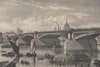 Blackfriars bridge from the Surrey side, London c1880 old antique print