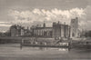 Lambeth Palace, London c1880 old antique vintage print picture