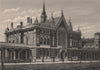 The Great Hall, Dulwich College, London c1880 old antique print picture