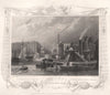 'St. Catherine Docks'. London. Decorative view by William TOMBLESON 1835 print